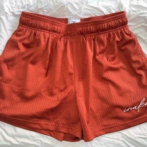 Inaka Power (IP) Rust Orange Mesh Athletic Shorts